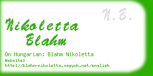 nikoletta blahm business card